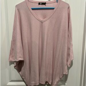 Light Pink oversized Short Sleeve Sweater, Sz S, Made in Italy